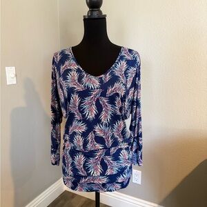 Women's Blue Patterned Top